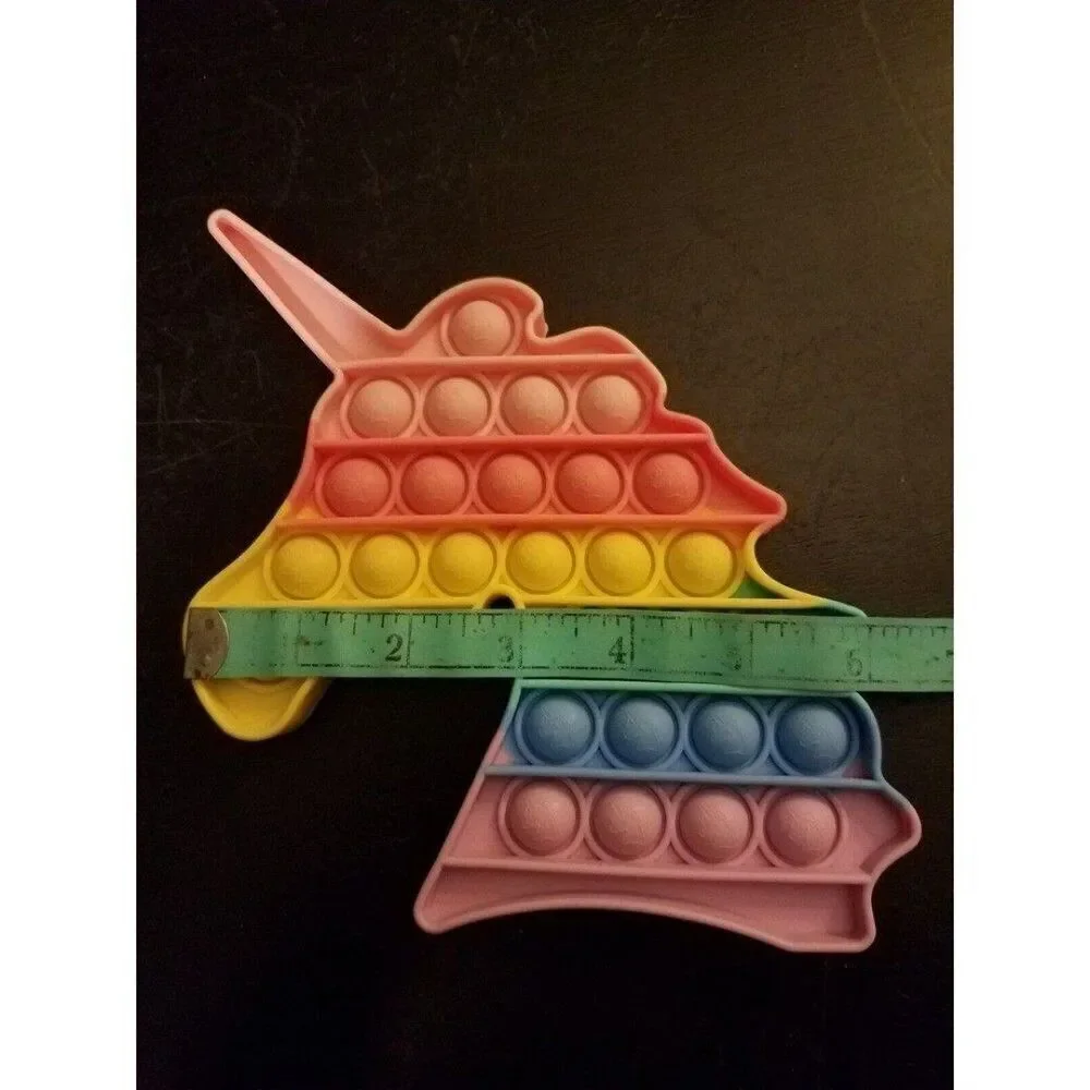 Fidget Toy Pastel Rainbow Unicorn Push Pop Bubble Pastel Rainbow Sensory